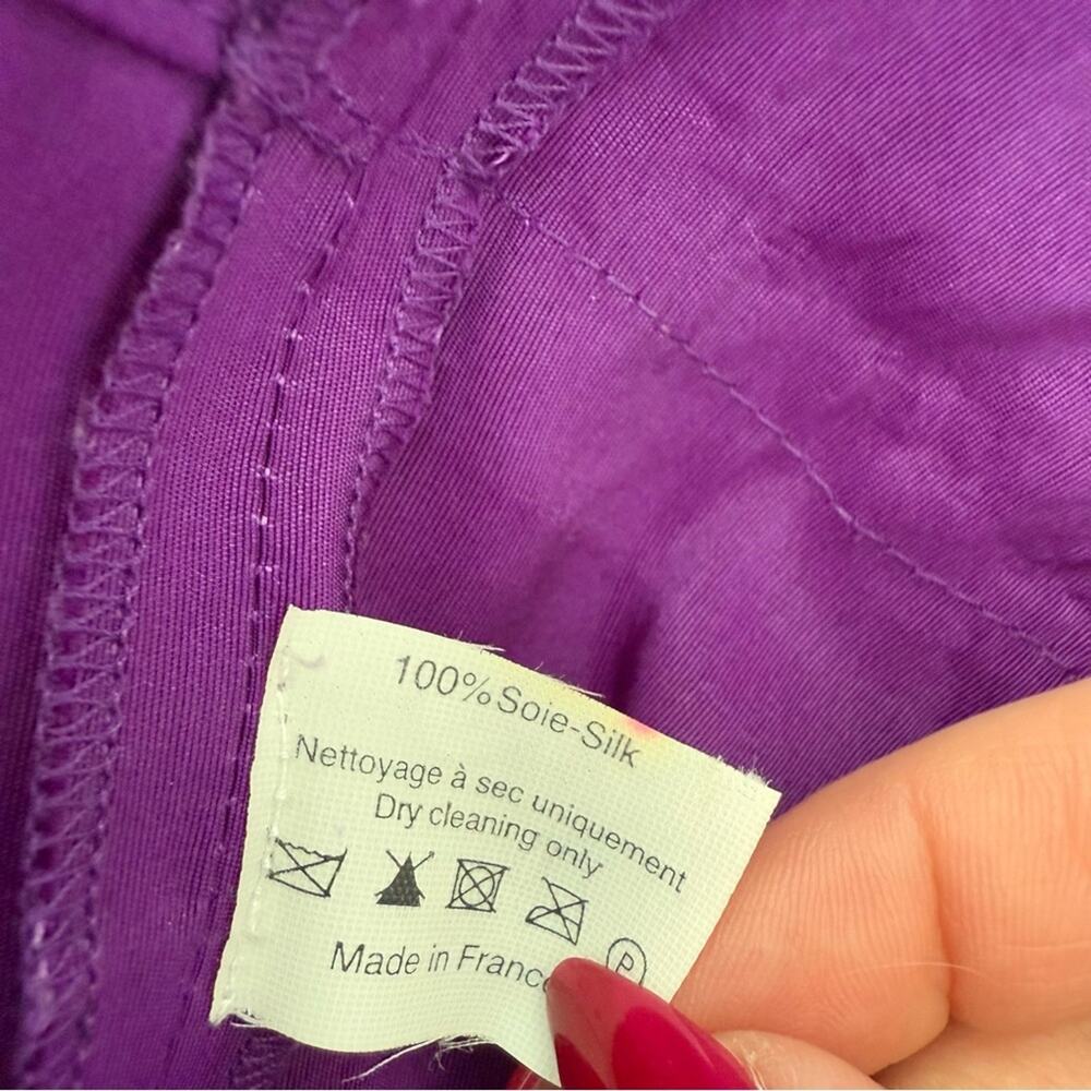 LANVIN by Alber Elbaz Purple Silk Strapless Dress Size 42 FR or 10 US Authentic - Picture 8 of 8